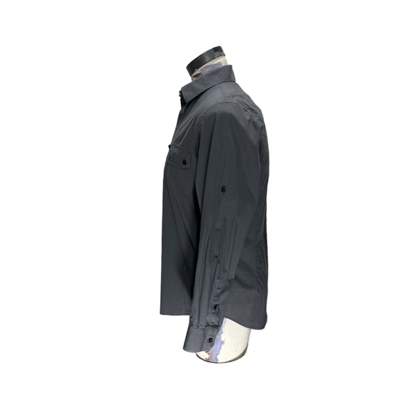 Express Men’s long and short sleeve gray button up collared shirt. Large - Picture 2 of 10